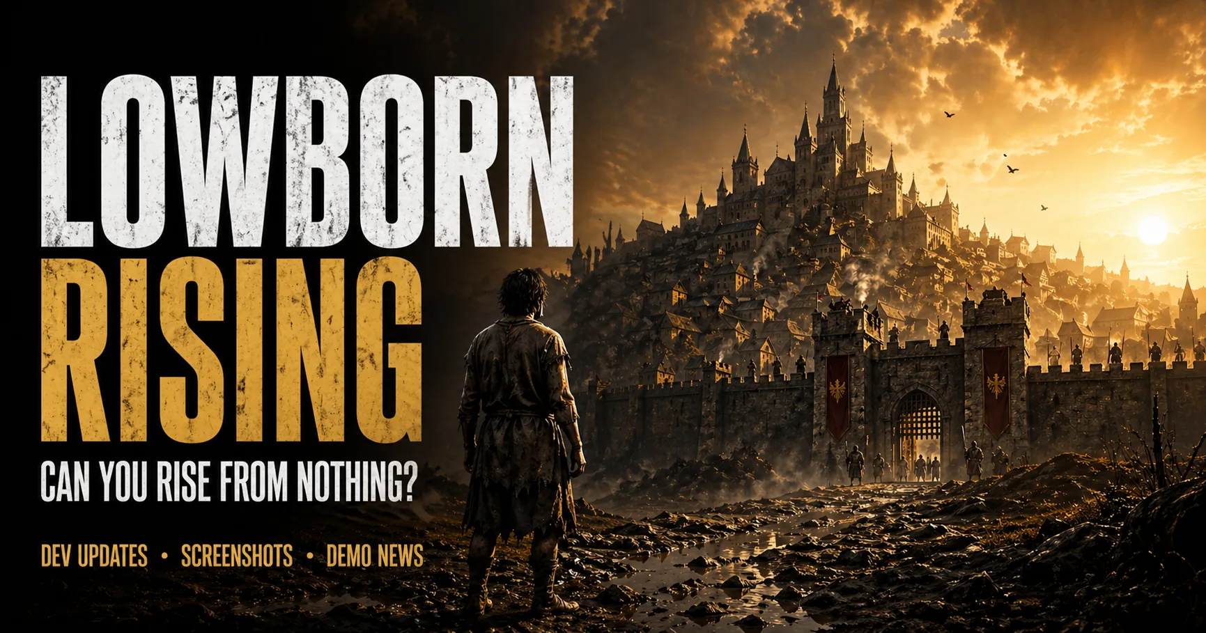 Lowborn Rising medieval city artwork